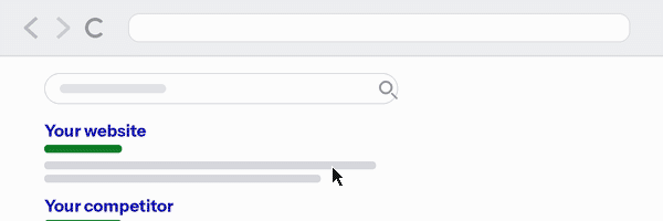 A person searching Google, clicking a business with a dated, garish website, then bouncing back to the results to choose the competitor below it instead