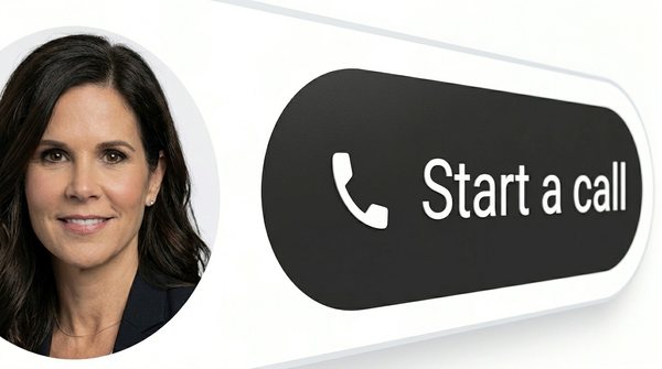 Propeller's Start a call button beside a friendly receptionist — calls answered instantly instead of going to voicemail