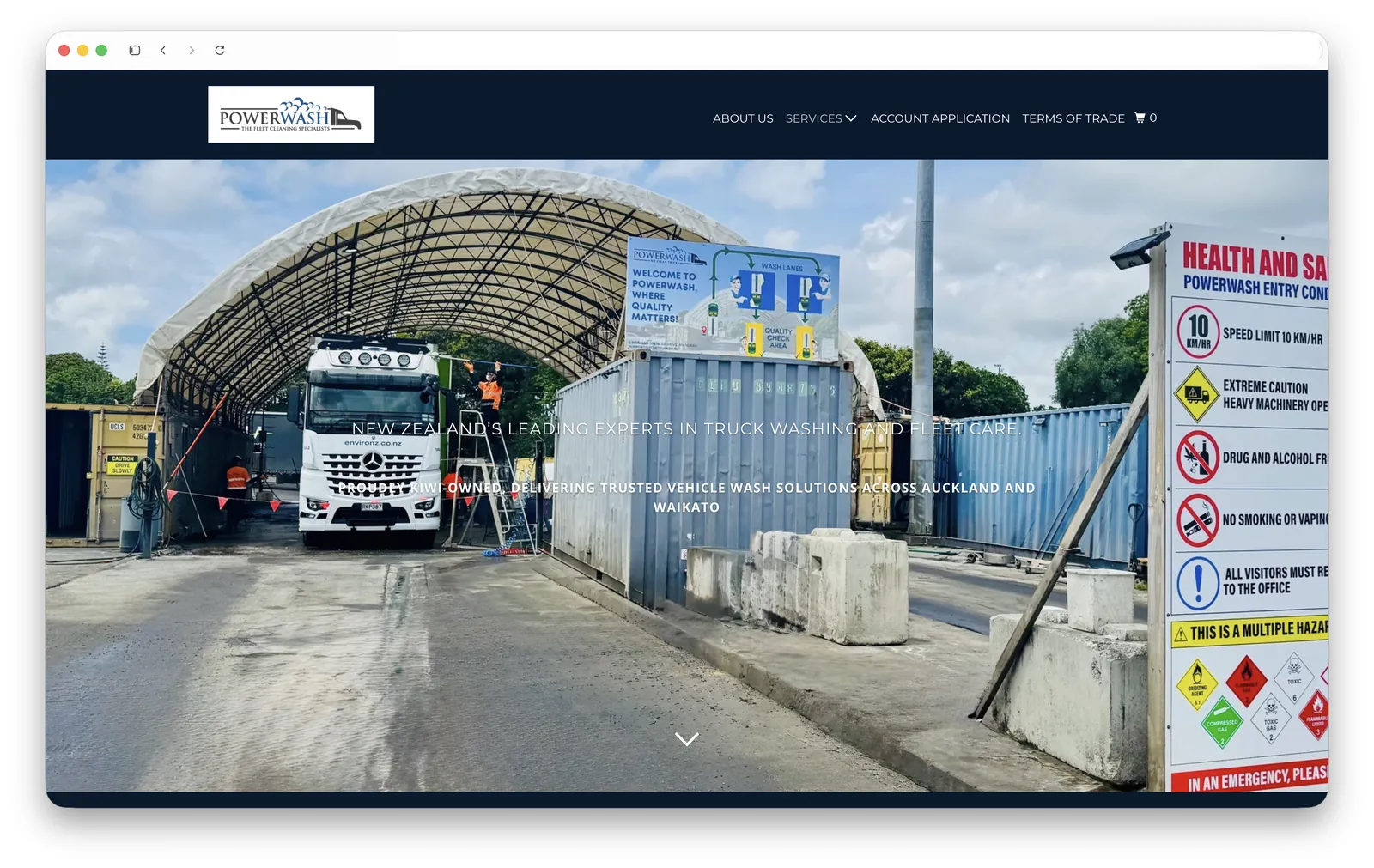 A dated small-business website before Propeller rebuilt it